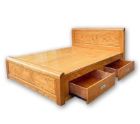 Giường ngủ ngăn kéo gỗ gõ