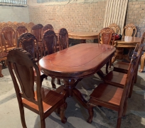 BÀN ÂN OVAL TRÀM 8 GHẾ