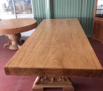 BÀN ĂN HCN NGUYÊN KHỐI GÕ ĐỎ NAM PHI Dày 12cm rộng 112cm dài 282cm