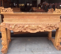 SẬP CÚNG RÔNG CHÂN 16 GỖ GÕ 197*127*88 CM