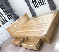 GIƯỜNG SỒI 2 HỘC KÉO 1M6 SỒI ( HÀNG NAM)