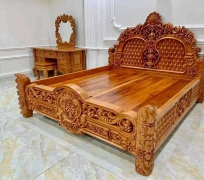 GIƯỜNG NGỦ HOÀNG GIA GÕ 1M8
