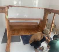 Bàn Cúng 3 tấng cao gỗ gõ( hàng kỹ xưởng làm)