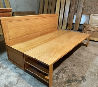 Giường Gấp ( Trường kỷ) Gỗ Gõ Đỏ Nam Phi 02 ( hình thật tại xưởng)