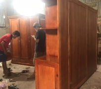 TỦ ÁO 2M4 GỖ TRÀM BÔNG VÀNG  ( HÌNH CHỤP THẬT)