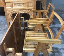 GHẾ BỌC MÂY GỖ TRÀM BÔNG VÀNG 01
