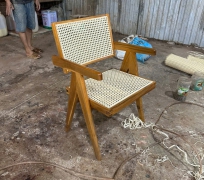 GHẾ BỌC MÂY GỖ TRÀM BÔNG VÀNG 01