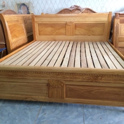 Giường quạt Gỗ gõ nam phi 1m6*2m Thang dạt bằng lăng