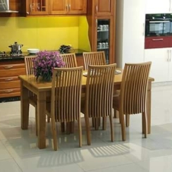 Bàn ăn chân vuông Sồi mỹ
