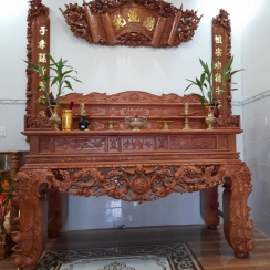 SẬP CÚNG MAI HÓA CHÂN 20 GỖ GÕ  R217 x C117 x S107 cm
