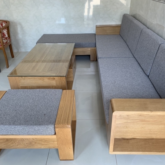 Sofa phòng khách gỗ sồi Mỹ