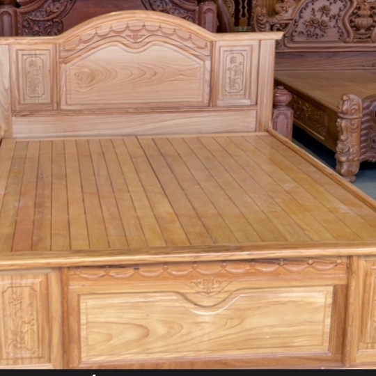 GIƯỜNG GÕ 1M6 THANG DẠT BẰNG LĂNG