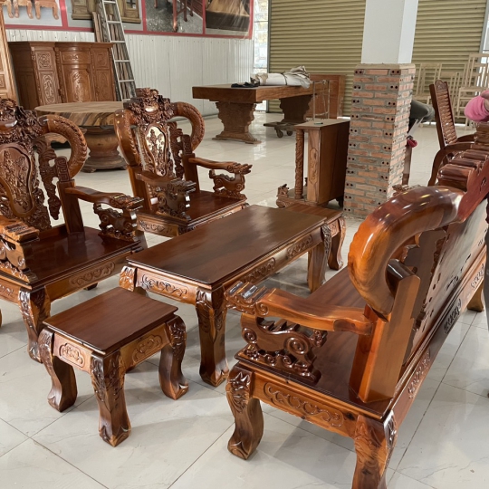 TRIỆN RÔNG KHUỲNH  GỖ TRÀM TAY 10 6 MÓN
